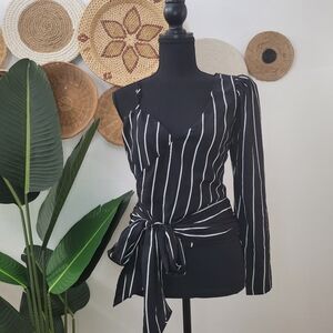 Stripe top Black/White- small